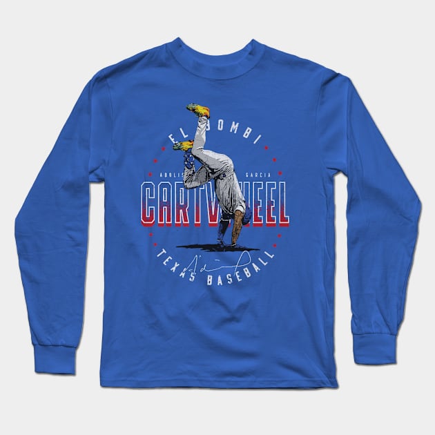 Adolis Garcia Texas Cartwheel Long Sleeve T-Shirt by Jesse Gorrell